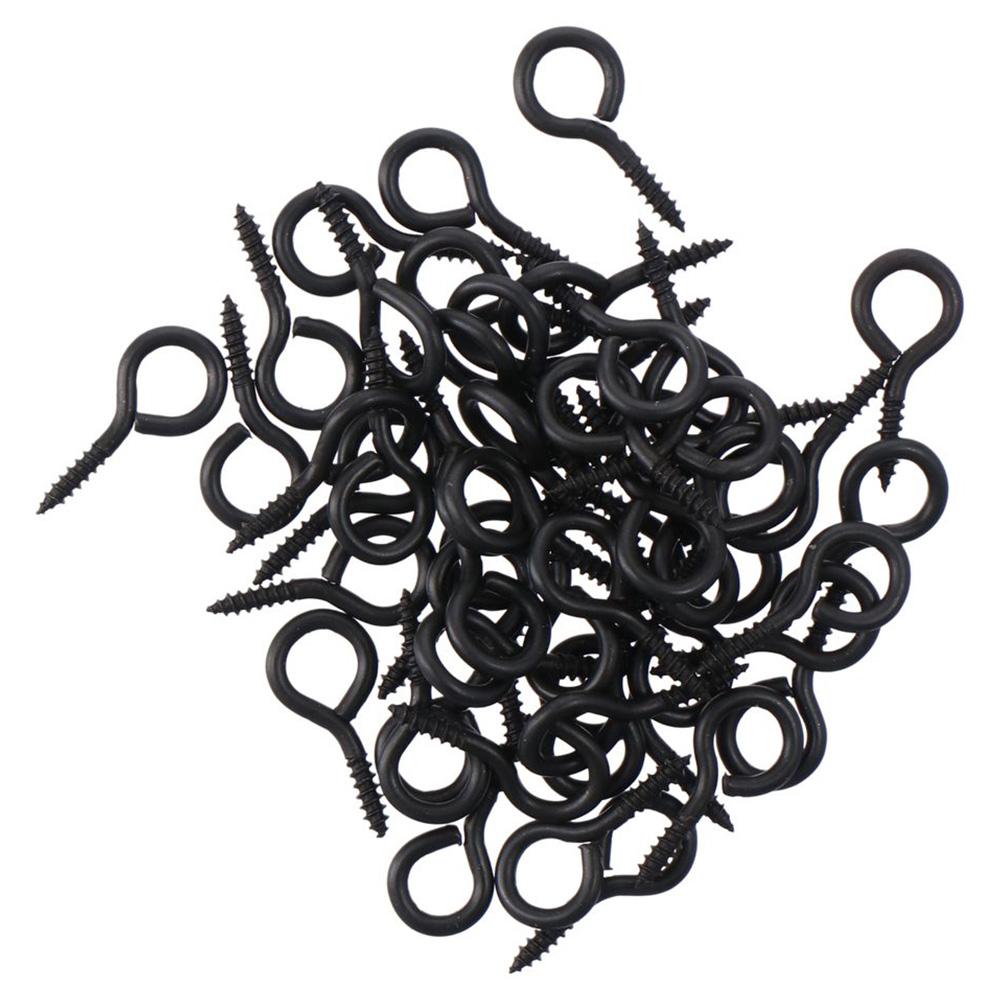 50 шт. черные металлические крючки с ушком оцинкованные винтовые крючки кольцо 1'' винтовые петли для подвешивания в помещении и на улице