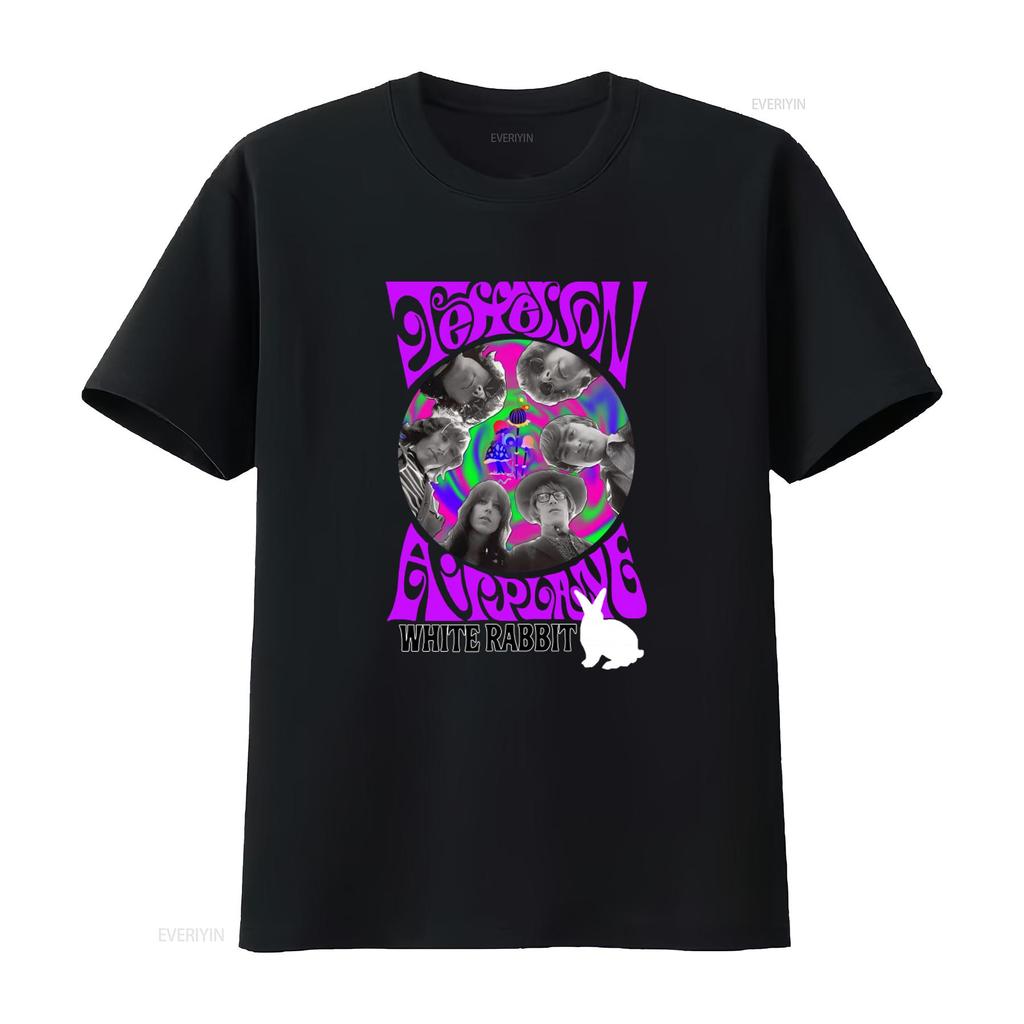 White Rabbit Jefferson Airplane T Shirt Retro Surrealistic Design Best Friend Idea vintage Washed graphic Versatile Stretched