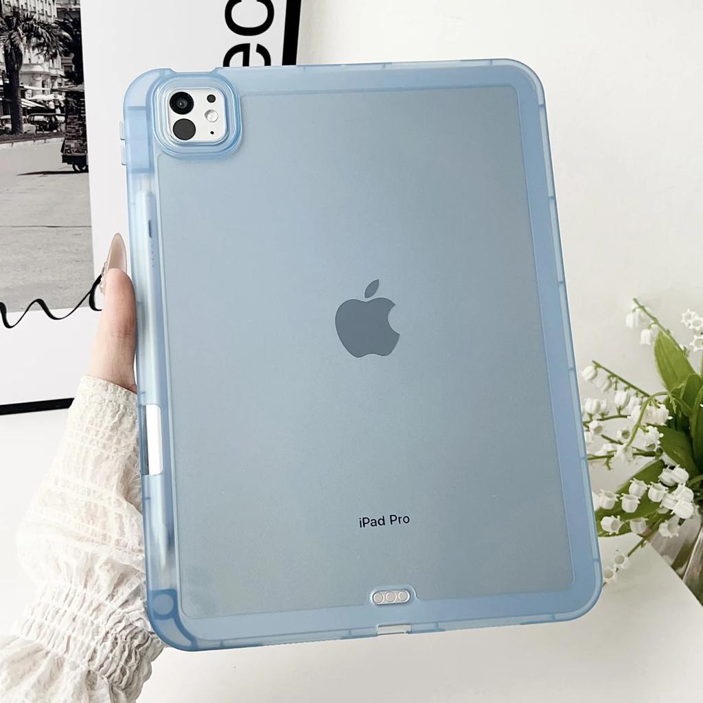 Чехол для планшета для iPad 6 7 8 9 10-го поколения Чехол Air 4 5 Pro 10.2 10.9 11 дюймов Mini со слотом для карандаша Мягкий прозрачный чехол