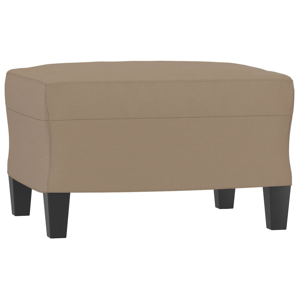 Vidaxl 3-Osobowa Sofa Z Podnóżkiem, Cappuccino, 180 Cm, Sztuczna Skóra