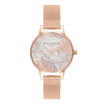 Авторизованный дистрибьютор Olivia Burton Часы OB16VM11 Abstract Floral Rose Gold Mesh [OLIVIA BURTON] Женские