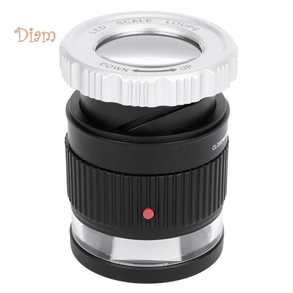 Fetong 30X Lens Cylindrical Magnifier Magnifying Glass Jewelry Loupe with LED Light