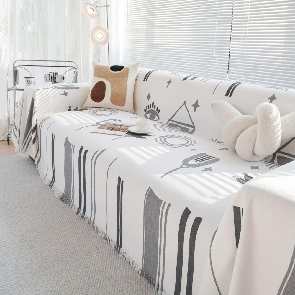 Living Room Couple Position Modern Waterproof Camping Picnic Blanket Cover  Nordic Chenille Sofa Cover Mat Throw Blankets