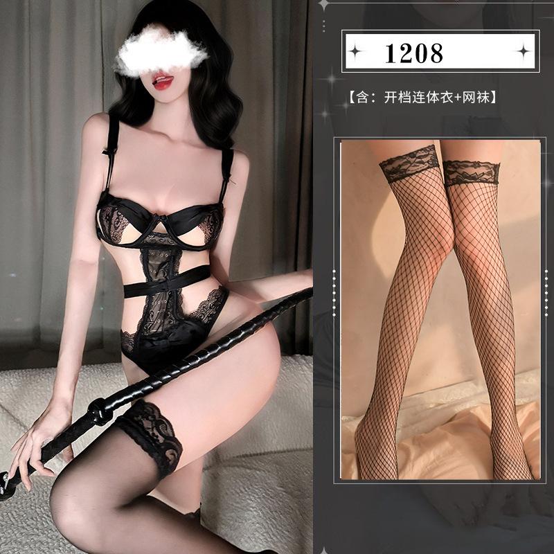 Сексуальное нижнее белье подтяжки боди кружевной костюм соблазнительная униформа полый сексуальный маленькая грудь женский стальное кольцо
