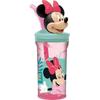 Plastic Cup - Disney - Minnie - 360 Ml - Integrated Straw - 3D Figurine