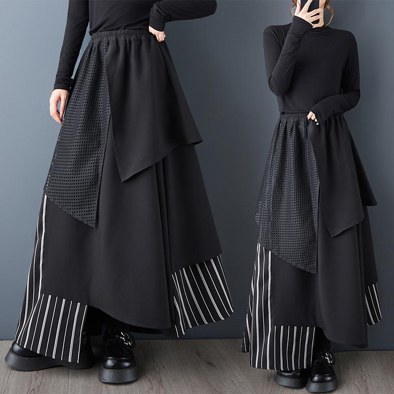 DIMANAF 2025 Большой размер Осень Зима Женские Длинные Юбки Мода Леди Эластичная Талия Брюки Одежда Большого Размера