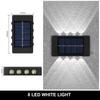 12/10/8/6/4/2 LED Solar Wall Lamp Outdoor Waterproof Up and Down Luminous Lighting for Garden Fence Decoration Sunlight Light