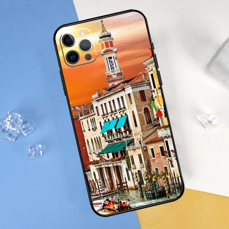 Путешествие Италия Улица Венеция Чехол для телефона Для iPhone 16 Pro Max 16e 12 13 Mini 11 14 15 Pro Max XR 15 16 Plus Защитный корпус