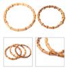 Bamboo Bag Handle Practical Flat Round Purse Handle Handbag Handle Ring DIY Bag Replacement Accessories for Women Girls