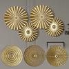 1PC Luxury Retro Round Golden Wall Hanging Round Wall Pendants Metal Irregular Wall Disc Home Decor