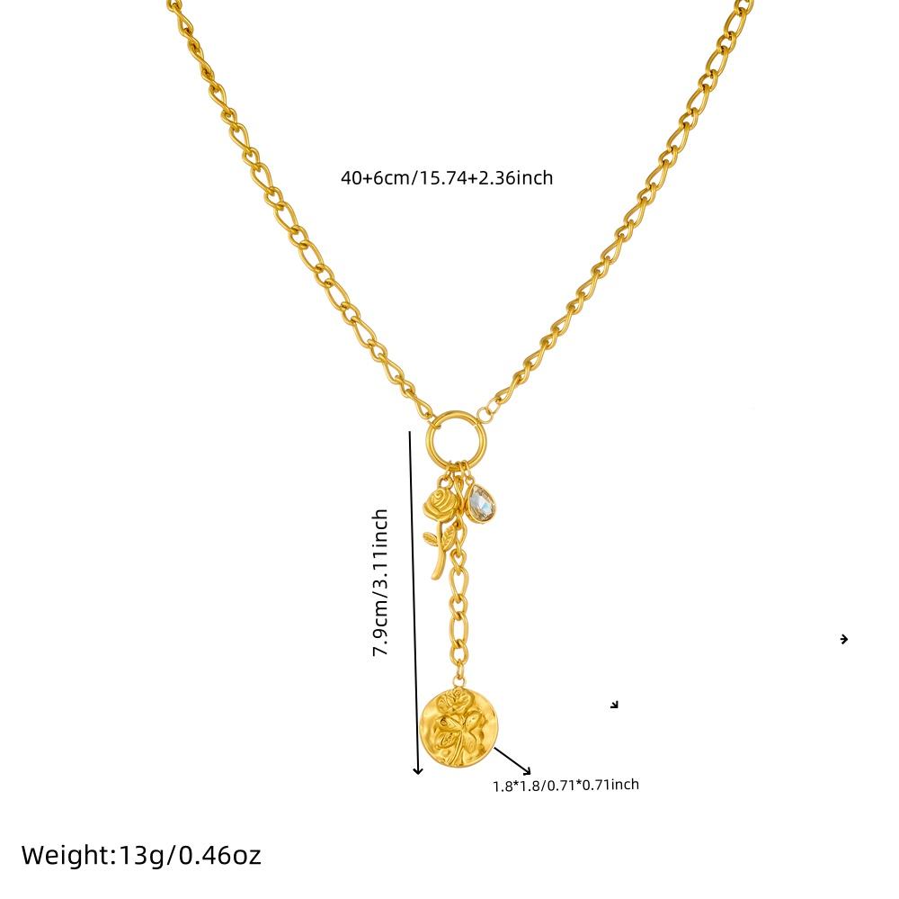 DIEYURO 316L Stainless Steel Heart Pearl Flower Cherry Pendant Necklace For Womens Fashion Trend Neck Jewelry Glamorous Gift