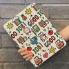 For Pro12.9 Pro 11 2022 New High Quality Cartoon Oil Painting Strawberry Bear Pattern Tri-fold iPad Case iPad Air 5 10.9 Case with Pencil Holder