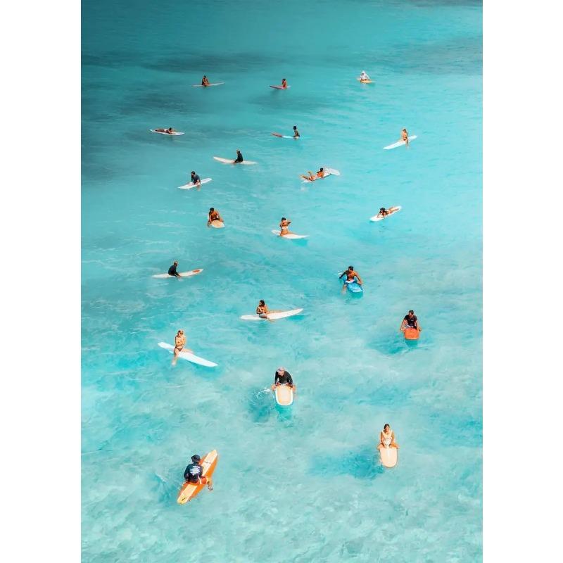 Nordic Beach Poster Summer Beach Surfing Swimming HD Posters Canvas Paintings And Prints Wall Art For House Room Decor Frameless