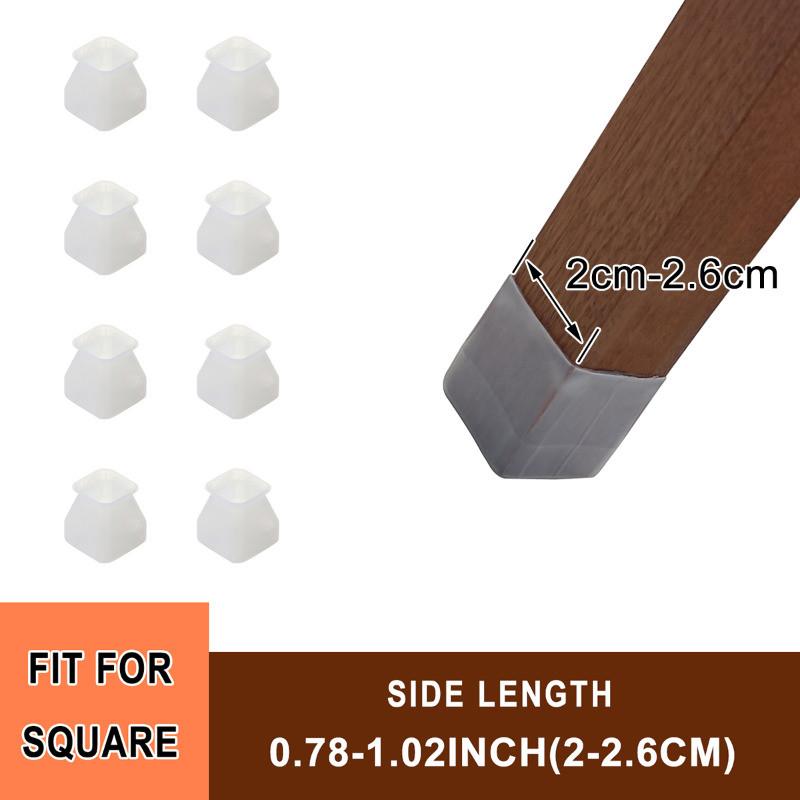 8/16Pcs Anti-slip Chair Leg Caps Silicone Table Cover Feet Pads Floor Protectors Furniture Accessories