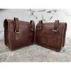 Leather Motorcycle Saddle Bag Brown Leather Saddlebags Panniers Motorbike Buffalo Leather Set of 2 Bags