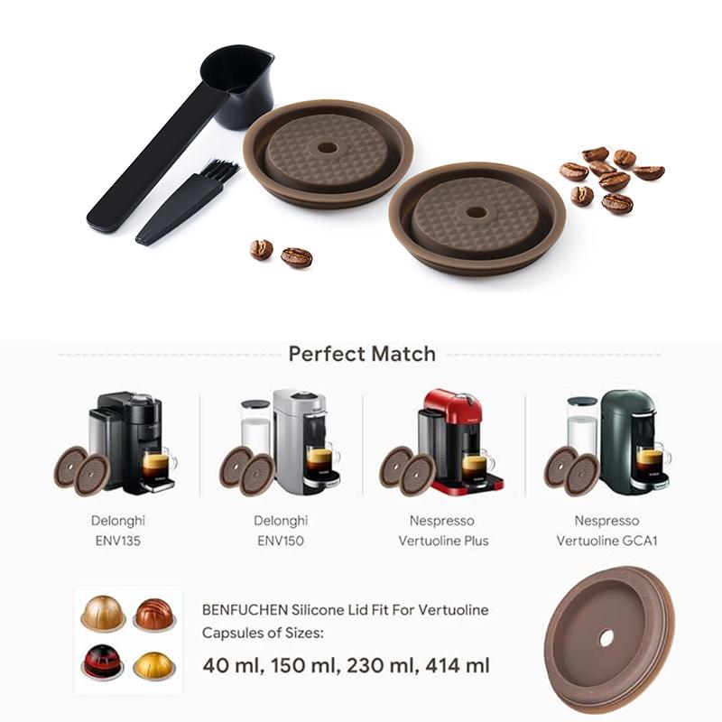Многоразовые крышки для кофейных капсул Original Nespresso Vertuoline Силиконовые крышки пищевого качества для многоразовых капсул Nespresso Vertuo