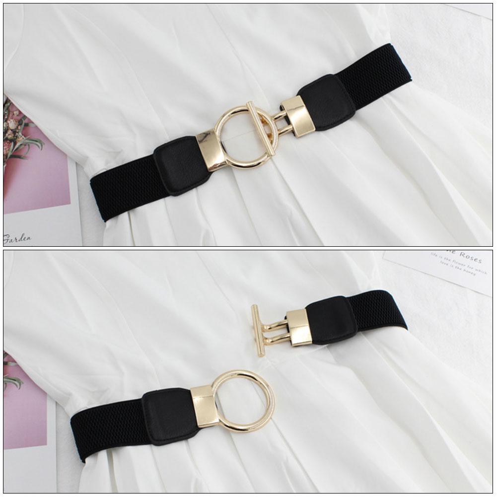 Women Adjustable Thin Belts Ladies Fashion Luxury Brand Skinny Coat Jacket Dress Waist Belt Gold Round Button Waistband