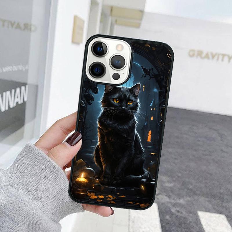 Мультяшный Хэллоуинский Кот Чехол для Телефона iPhone 17 Air 15 16 Чехол 11 13 14 Pro Max 12 Plus Max Fundas