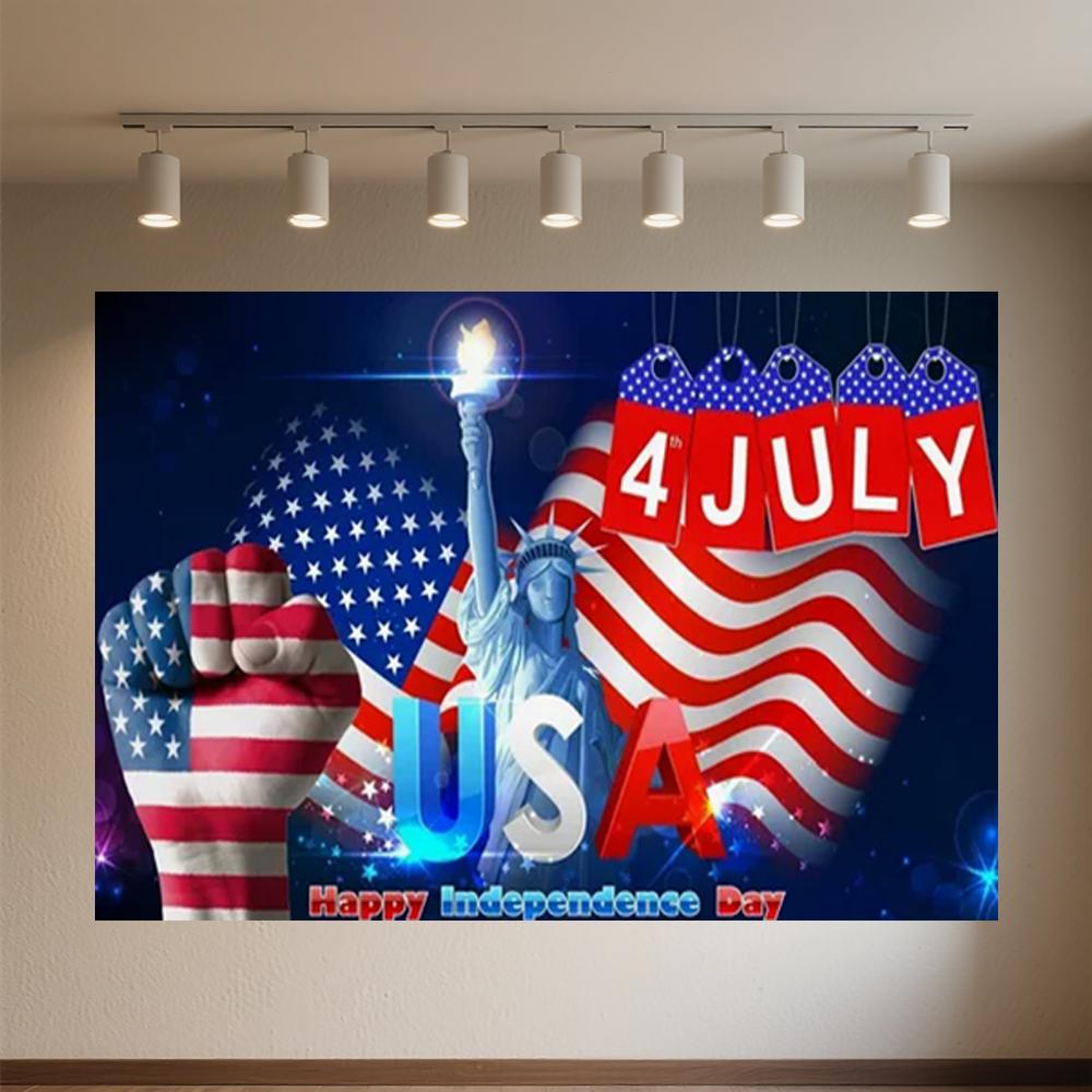 US July 4 Independence Day Background Celebration USA Flag 4th of July Independence Day Portrait Banner Decor Background Photo