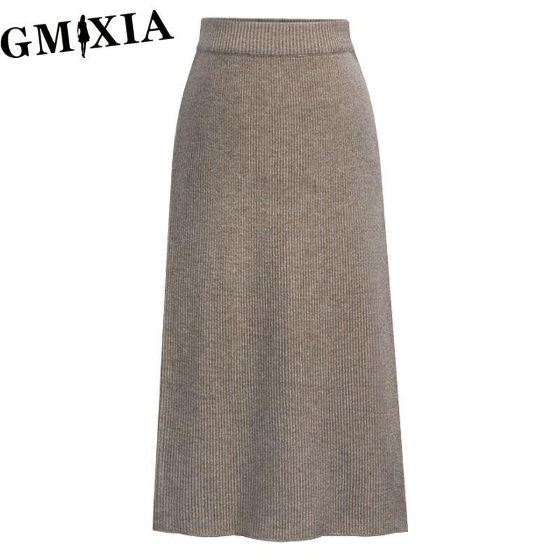 GMXIA Женская Мода Повседневная Однотонная Принтованная Весенне-Осенняя Юбка