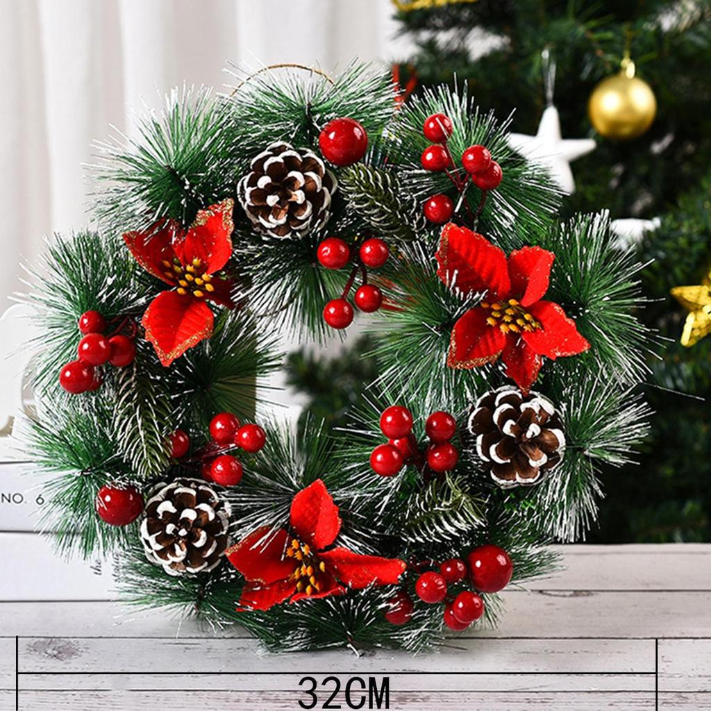 New Christmas Decorative Wreath Handmade Christmas Wreath Door Hanging Window Props Decoration.