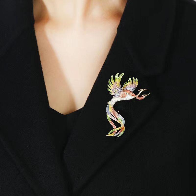 Pinkdudu Romantic 3 Color Phoenix Ancient Style Brooch Retro Luxury Charming Mythical Creature Brooch Pin for Women PD1223
