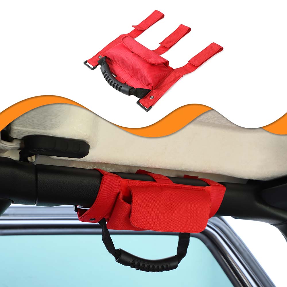Roll Bar Grab Handle Storage Bag for Jeep Wrangler CJ YJ TJ JK JL & Gladiator JT Car Accessories, 1Pcs 