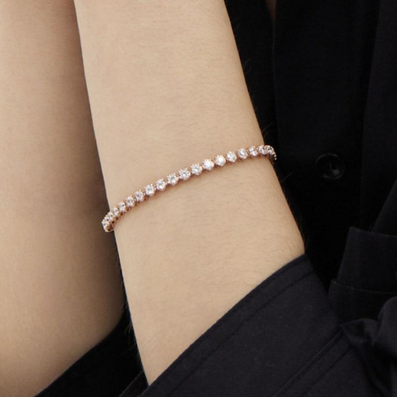 Hyeres-lor Essence Silver (P) Теннисный браслет 'Корона' 3 мм HL4B5B401P9