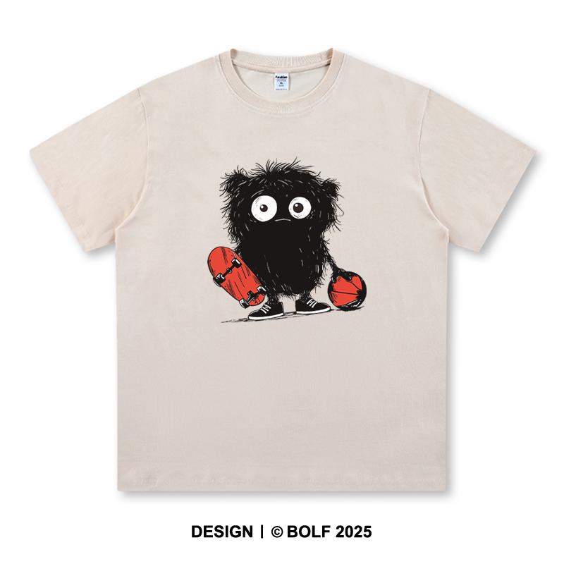 Anime Sketch Printed Men's T-Shirt Oversized Kawaii Graphic Tees for Men Cute Japanese Streetwear