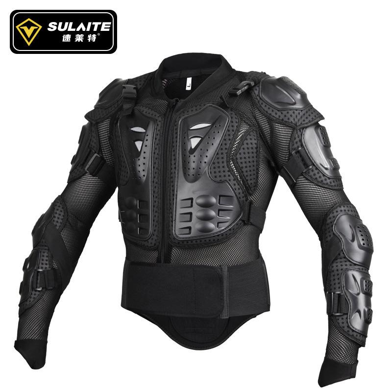 SULAITE Motorcycle Armored Shirt Outdoor Sports Gear Black Protective Riding Jacket Breathable Armor for Men