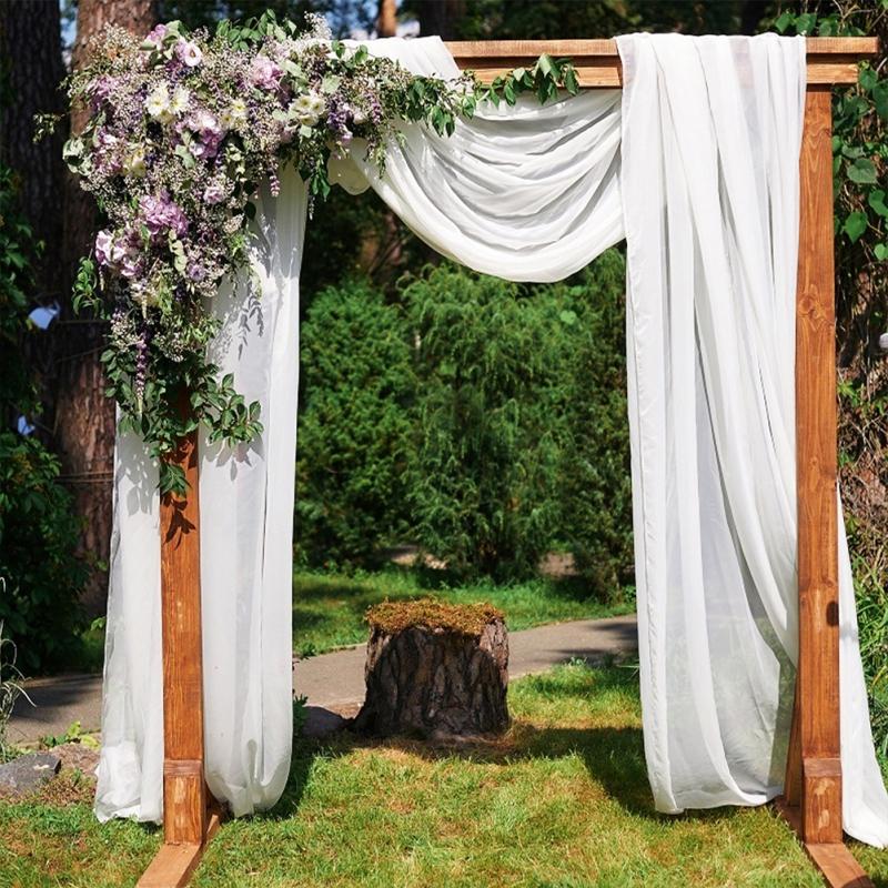 1pc/2pcs 70*550cm Elastic Chiffon Arch Drapery For Wedding Decoration Stage Background Cloth Gauze