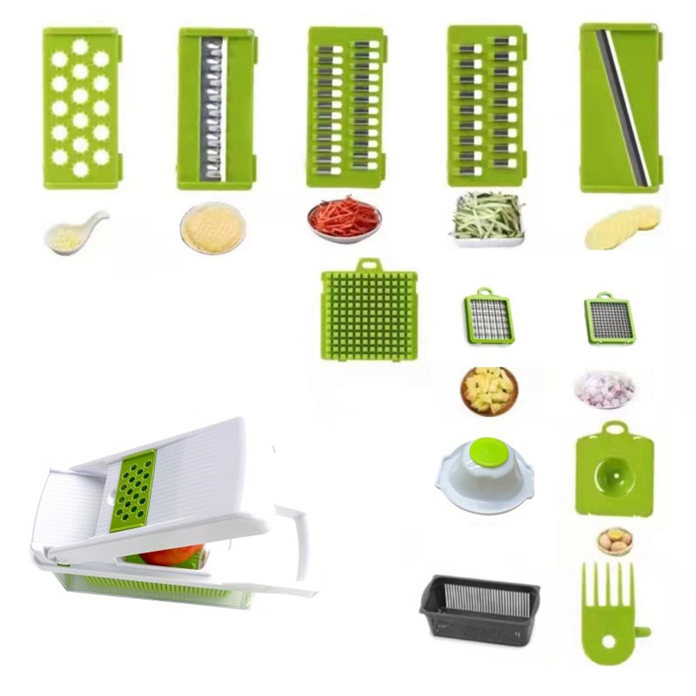 14 шт. Набор из терки для нарезки овощей полосками/сеткой, профессиональная ручная овощерезка для огурцов, моркови