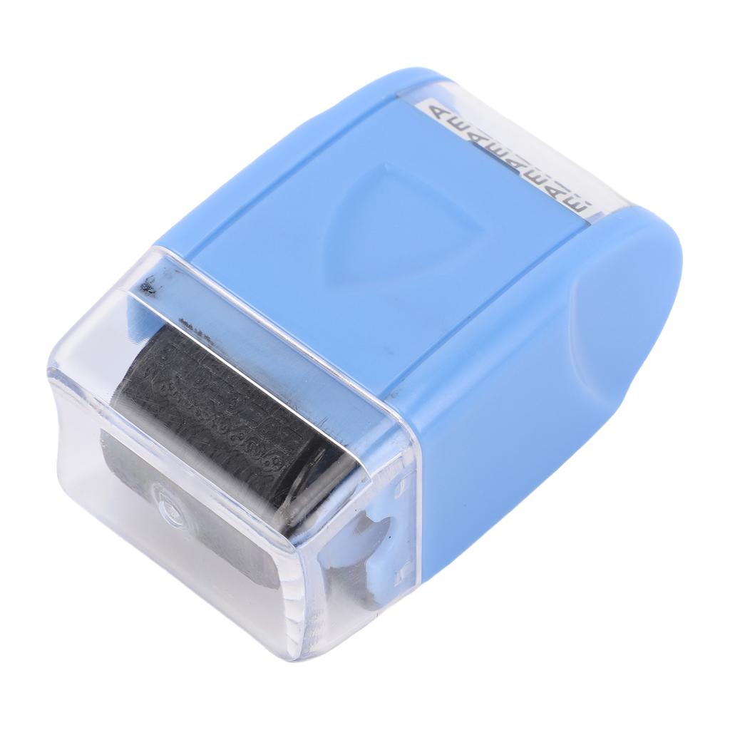 ID Protector Ink Roller Stamp Blue Compact ID Confidential Security Roller for Checks Bank Statements