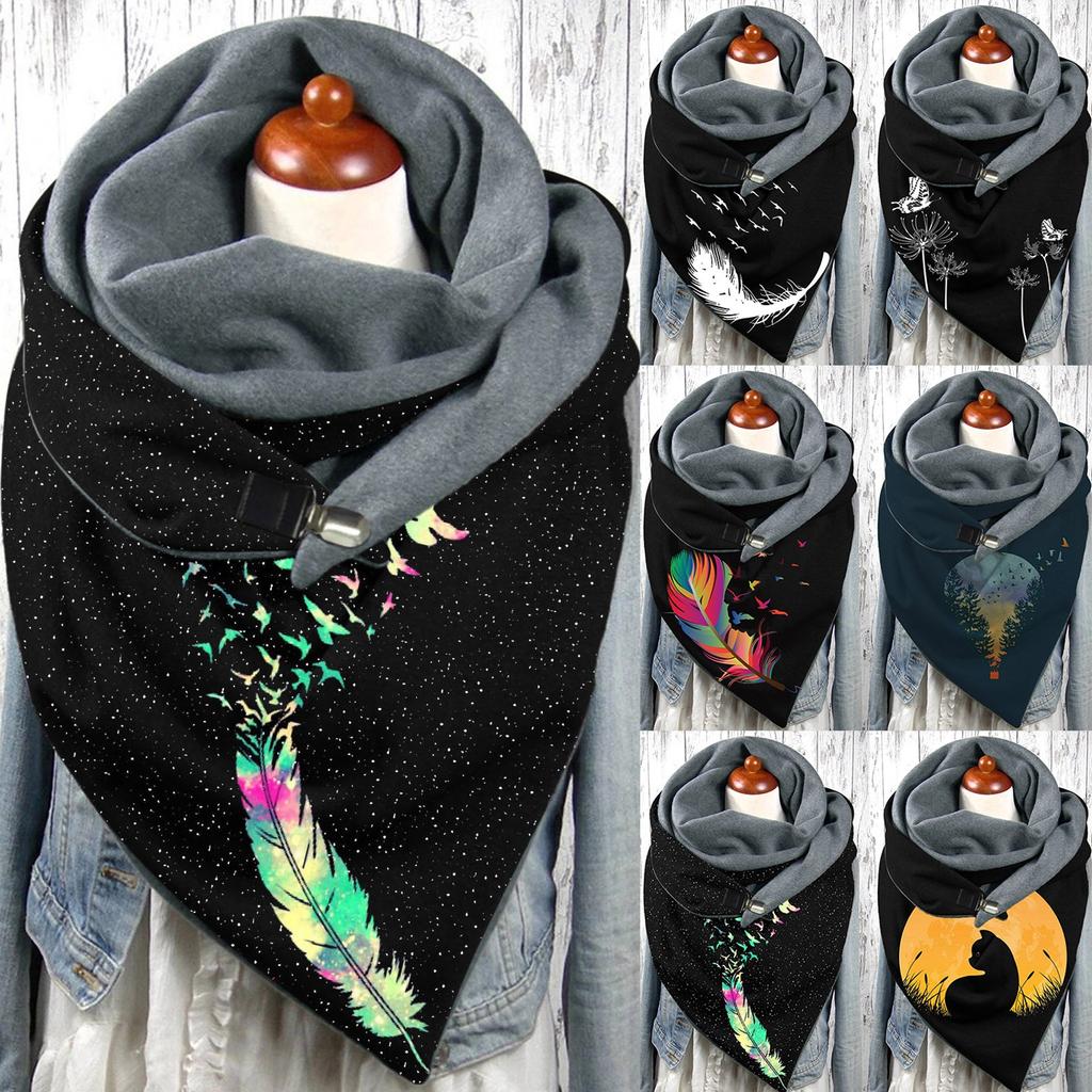 Шарф унисекс Шарфы на пуговицах с принтом Мягкий теплый шарф для лобового стекла