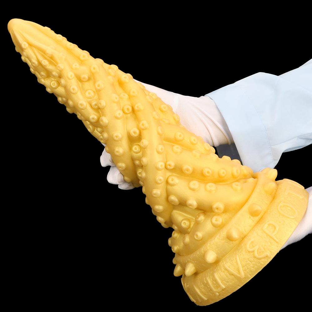 Очень большой золотой силиконовый анальный фаллоимитатор, анальный расширитель, фистинг, секс-игрушка для взрослых, ремешок на пенис, большой член, раб, БДСМ