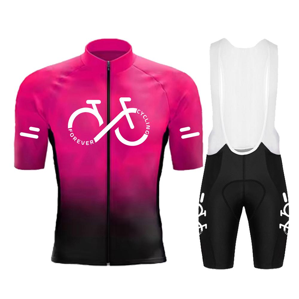 Комплект Велосипедной Формы 2026 Лето Ropa Ciclismo Мужская С Коротким Рукавом Велосипедная Одежда Для Велоспорта Градиентный Цвет Дышащая Одежда Для Горного Велосипеда MTB