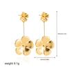 Hollow Out Flower Pendant Earring Lovely Imitation Pearl Hoop Earings 18K Gold Plated Stainless Ear Stud Fashion Jewelry Gifts