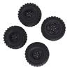 4PCS RC Tires 2.2in Black Rubber Simple Installation Wear Resistant RC Car Replacement with Plastic Rim for 12mm Hex RC Car