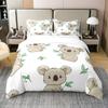 Милый пододеяльник с изображением коалы для мальчиков и девочек, мультяшный комплект постельного белья для детей и подростков, покрывало из 3 предметов