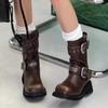2024 Новые Распродажа Женские Сапоги Осень Стиль Весна Осень Повседневные Сапоги На Низком Каблуке До Середины Икры Нишевые Уличные Модные Сапоги Zapatos