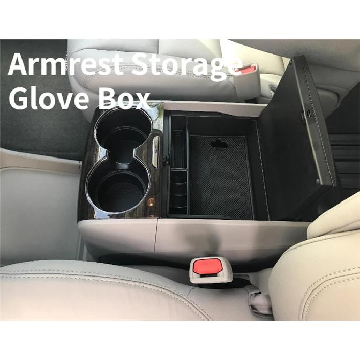 Center Console Organizer Tray For Toyota Sienna Accessories 2011-2020 Secondary Armrest Storage Glove Box ABS Black Materials