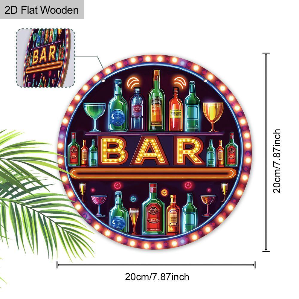2D плоские подвесные декоративные таблички, украшение для интерьерной стены или двери, садовое украшение, рисунок - табличка "БАР", подарок на новоселье для друзей