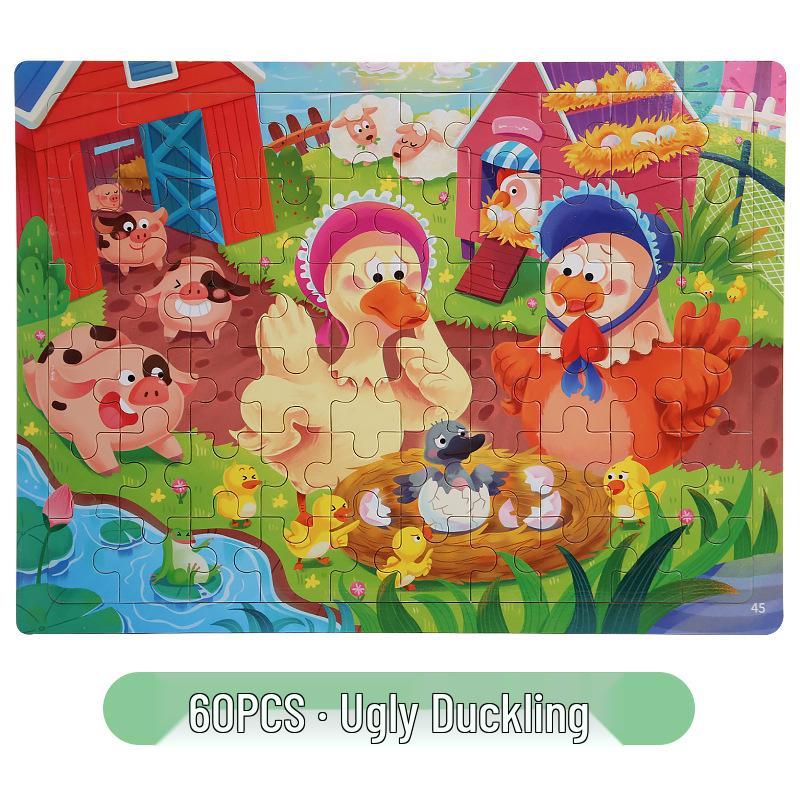 60-Piece Children's Cartoon Wooden Jigsaw Puzzle for Early Education