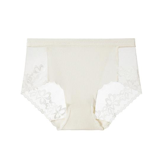 Sexy Lace Underwear for Women Mid Rise Seamless Floral Lace Sheer Briefs Stretchy No Show Hipster Panties