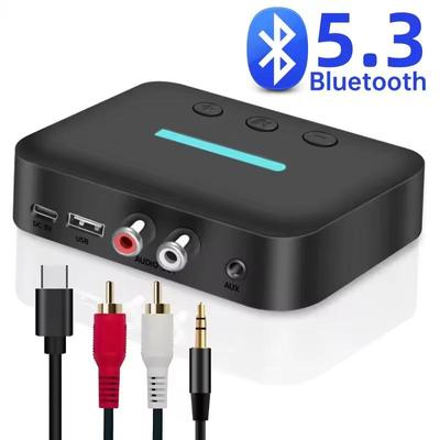 USB Bluetooth 5.3 аудиоресивер беспроводной стерео музыкальный адаптер 3,5 мм AUX R/L RCA поддержка воспроизведения U-диска для настольного усилителя динамика