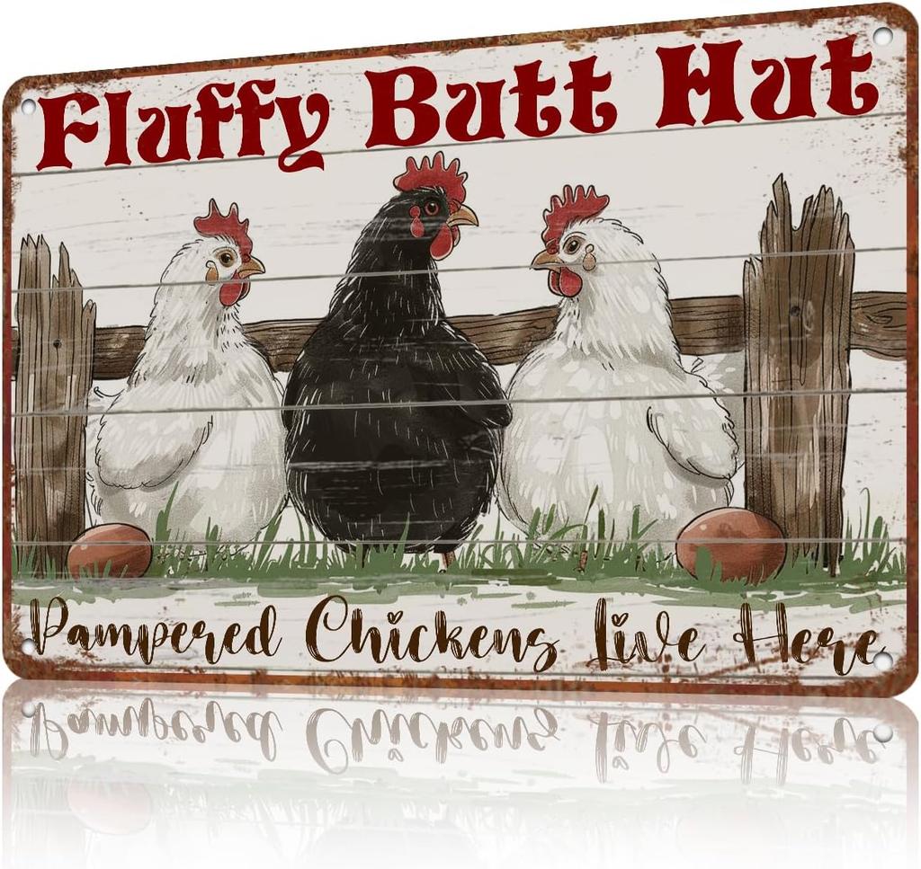 Chicken Coop Metal Sign Accessories Funny For Home Decor Kitchen Decoration Wall Art Farm Farmhouse Vintage in