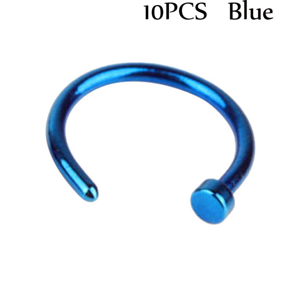 3/5/10PCS 8mm Fake Hoop Clip On Nose Ring Body Jewelry Non Piercing Nostril Hoop