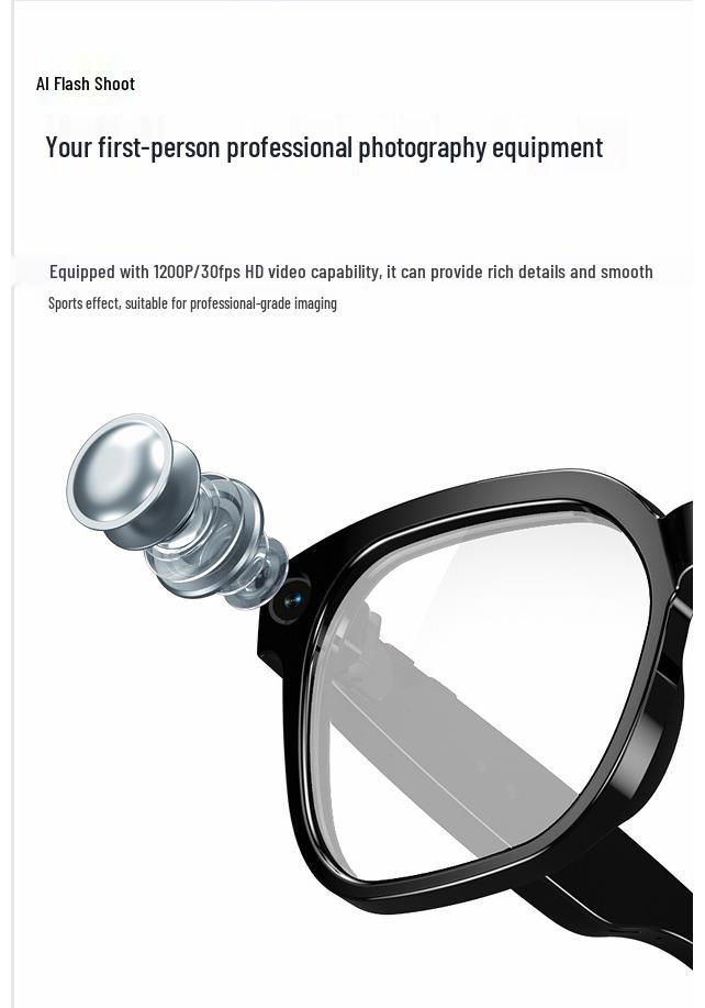 AIMB-S3 ULTRA Smart Glasses: 5MP Video Call, Real-time Translation, Live Broadcast, Photo & Video.