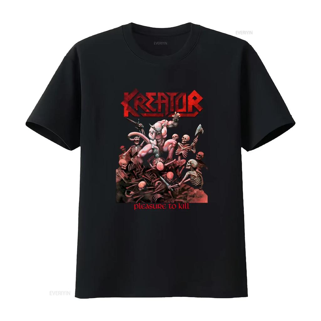 Kreator Pleasure To Kill Death Metal Print Short Long Sleeve Black T Shirt for Sizes 345Xl vintage Washed graphic