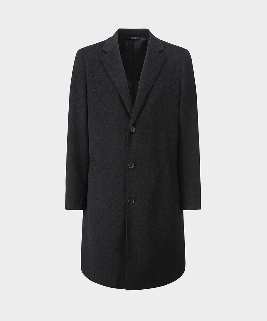 Brooks Brothers Classic Town Coat (Charcoal) (Bbcsmf2195Vew)